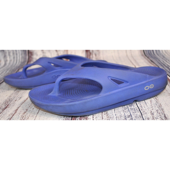 OOFOS OOriginal Original Recovery Navy Comfort Sandals Women's Size 6 Men's 4 - Picture 2 of 8